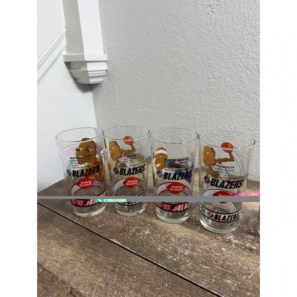 7 Portland‎ Trail Blazers Vintage 1993-94 Dairy Queen Collector Glasses